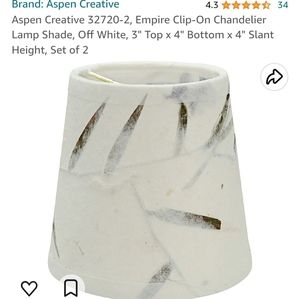 New in box! Aspen Empire Clip on decorative chandelier lamp shades
